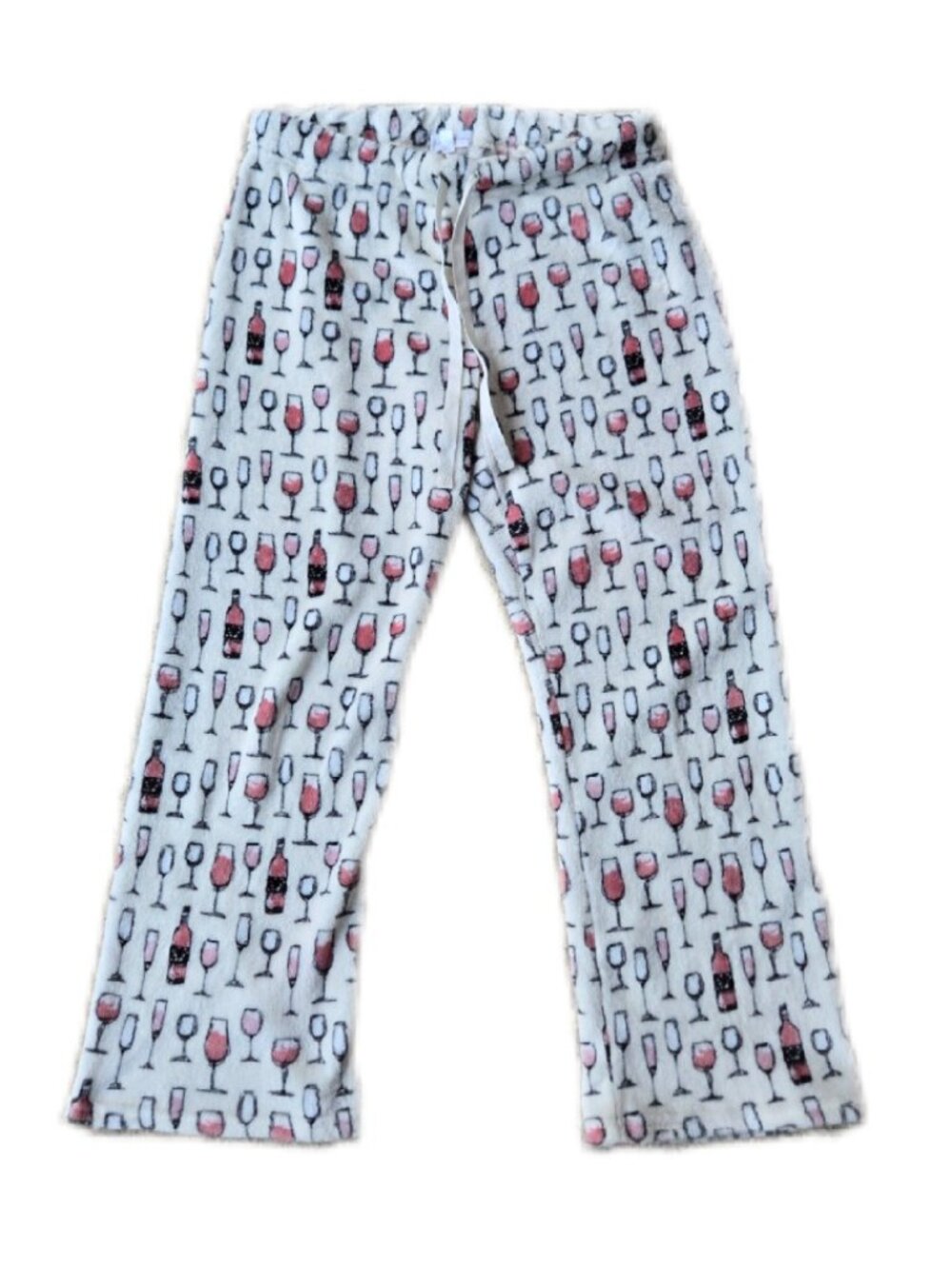 Daydream by Berkshire Home Fleece Pajama Pants - Wine & Glasses Print, Size XL